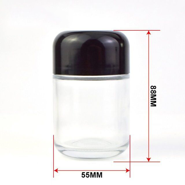 4Oz Child Resistant Arch Stash Side Clear Round Type Glass Jar 