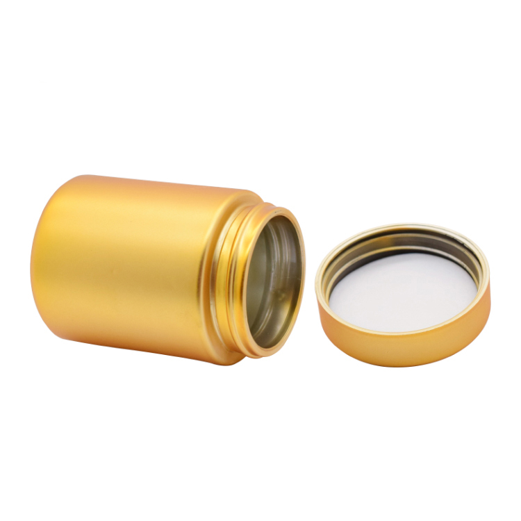 Gold glass jar