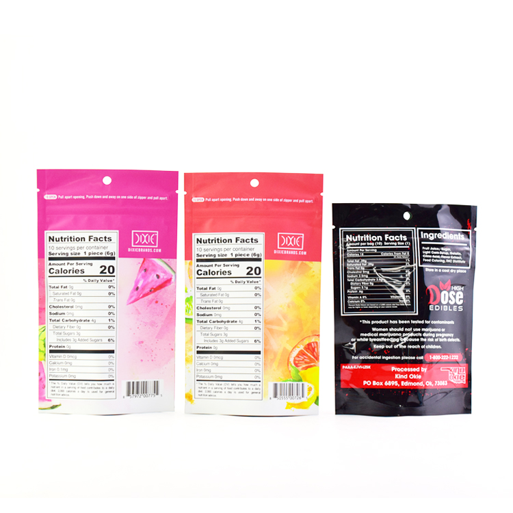 3.5g Cookie Smell Proof Bag plastic Soft Touch Edibles Packaging Matte Doypack Mylar Bags
