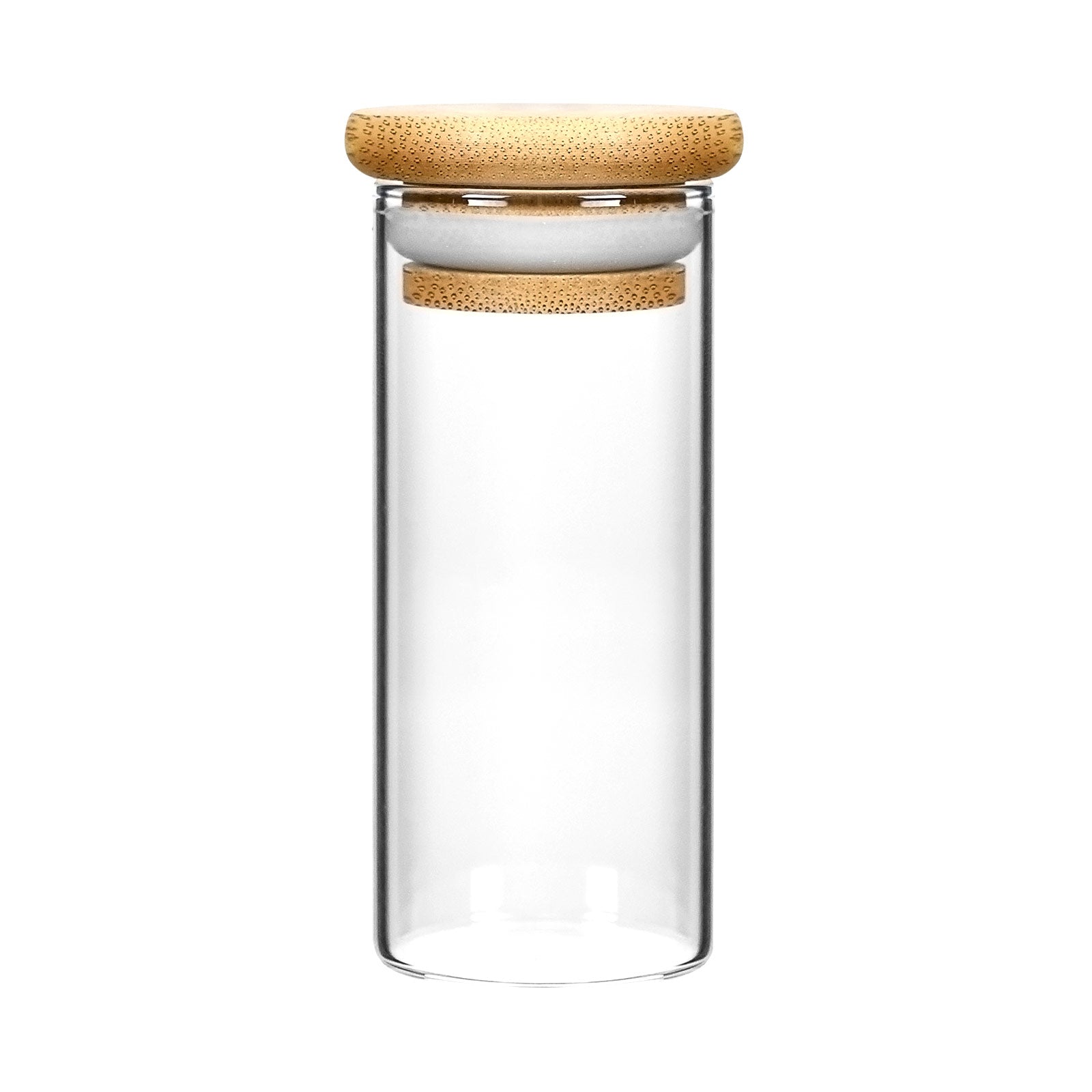 6OZ WOOD LID SUCTION GLASS JARS - 10 GRAMS