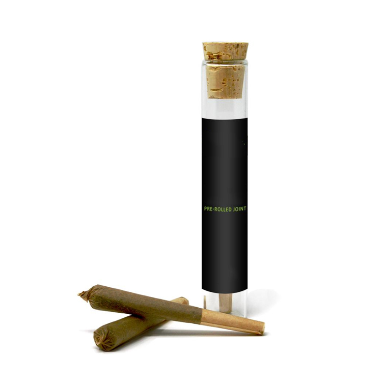 130MM GLASS PRE-ROLL TUBE W/ CORK TOP