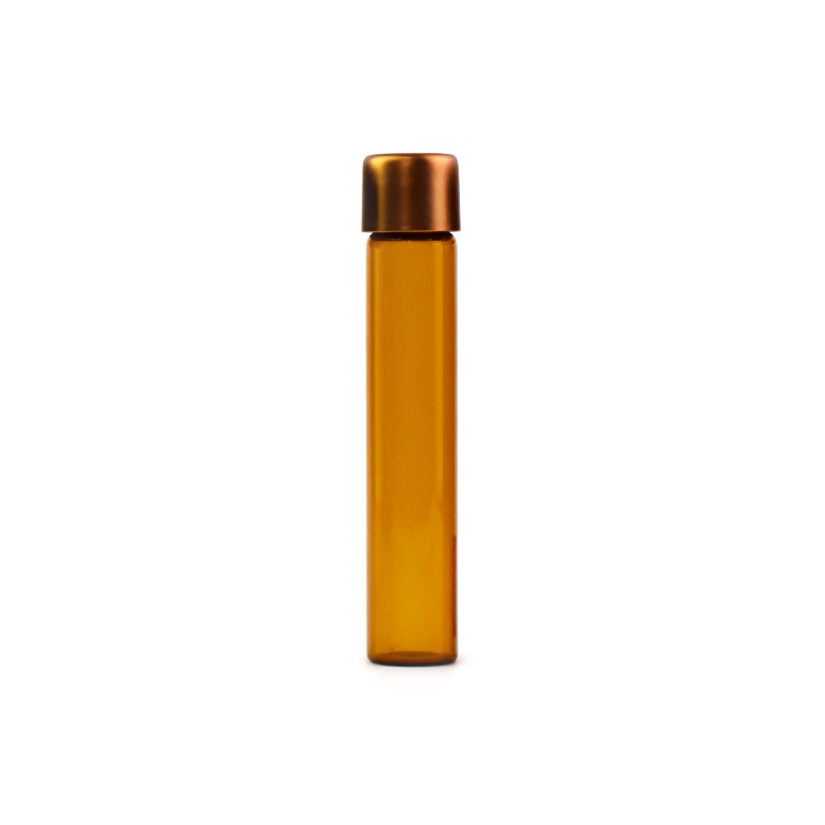 Child Resistant Amber Orange Blunt Glass Tube